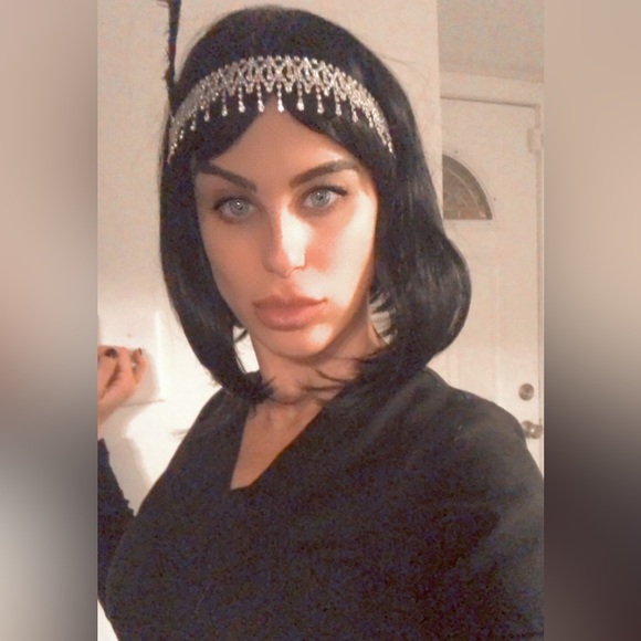 Roaring 20's Feathered Rhinestone Headband - Picture 4 of 4